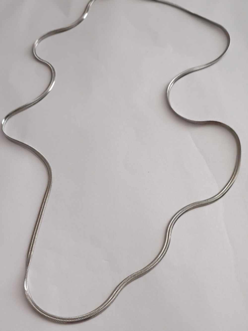Classic Silver-Tone Snake Chain Necklace